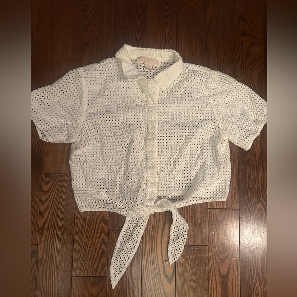 Michael Kors White Eyelet Top